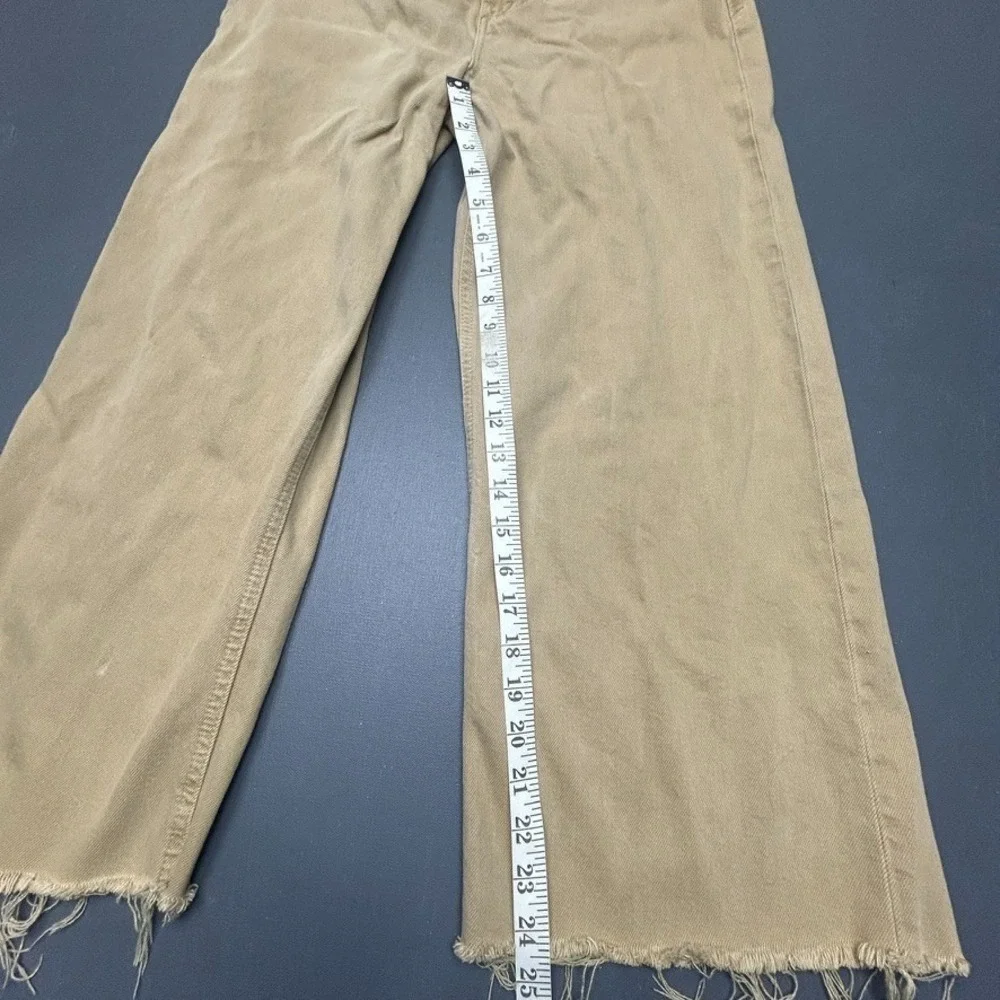 Etica Wide Leg Jeans Women's 26 Brown High Rise Frayed Hem Raw Hem Denim Casual - Picture 11 of 12
